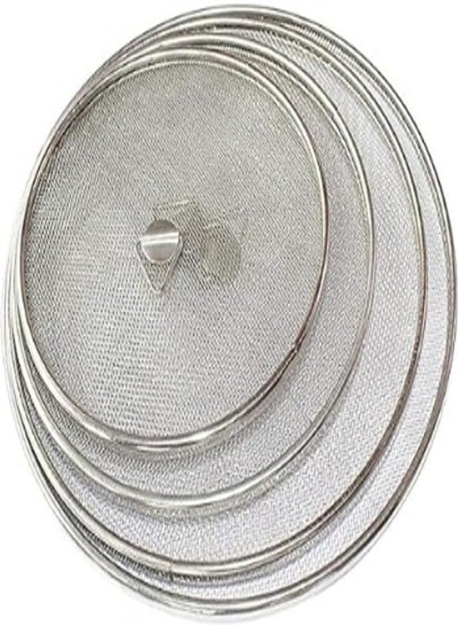 رويالز مجموعة أغطية رويالز المصنوعة من الفولاذ المقاوم للصدأ عالي الجودة، مقاسات 6/7/8/9 بوصة، مكونة من 4 قطع، متعددة الاستخدامات، أغطية شبكية، أغطية للأواني وأدوات الطبخ والتخزين في المطبخ، أغطية معدنية متينة مقاومة للصدأ. - Image 1